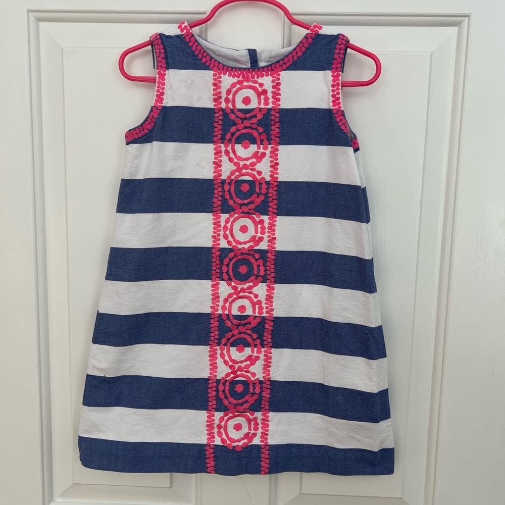 Vineyard Vines White and Blue Sleeveless A-line Dress
